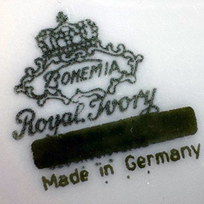 Bohemia Manufaktur Signatur - Grüne Porzellanmarke von Bohemia mit Zusatz Made in Germany